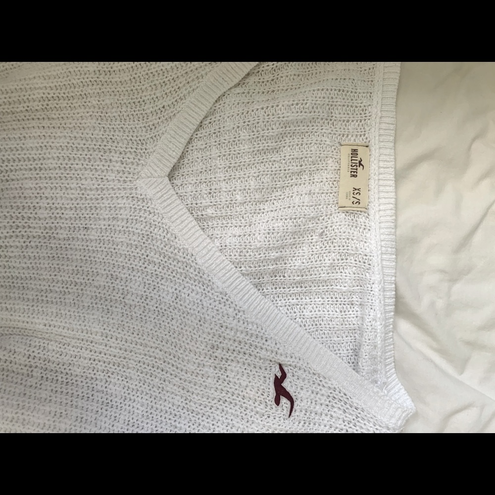 Hollister baggy white knit shirt